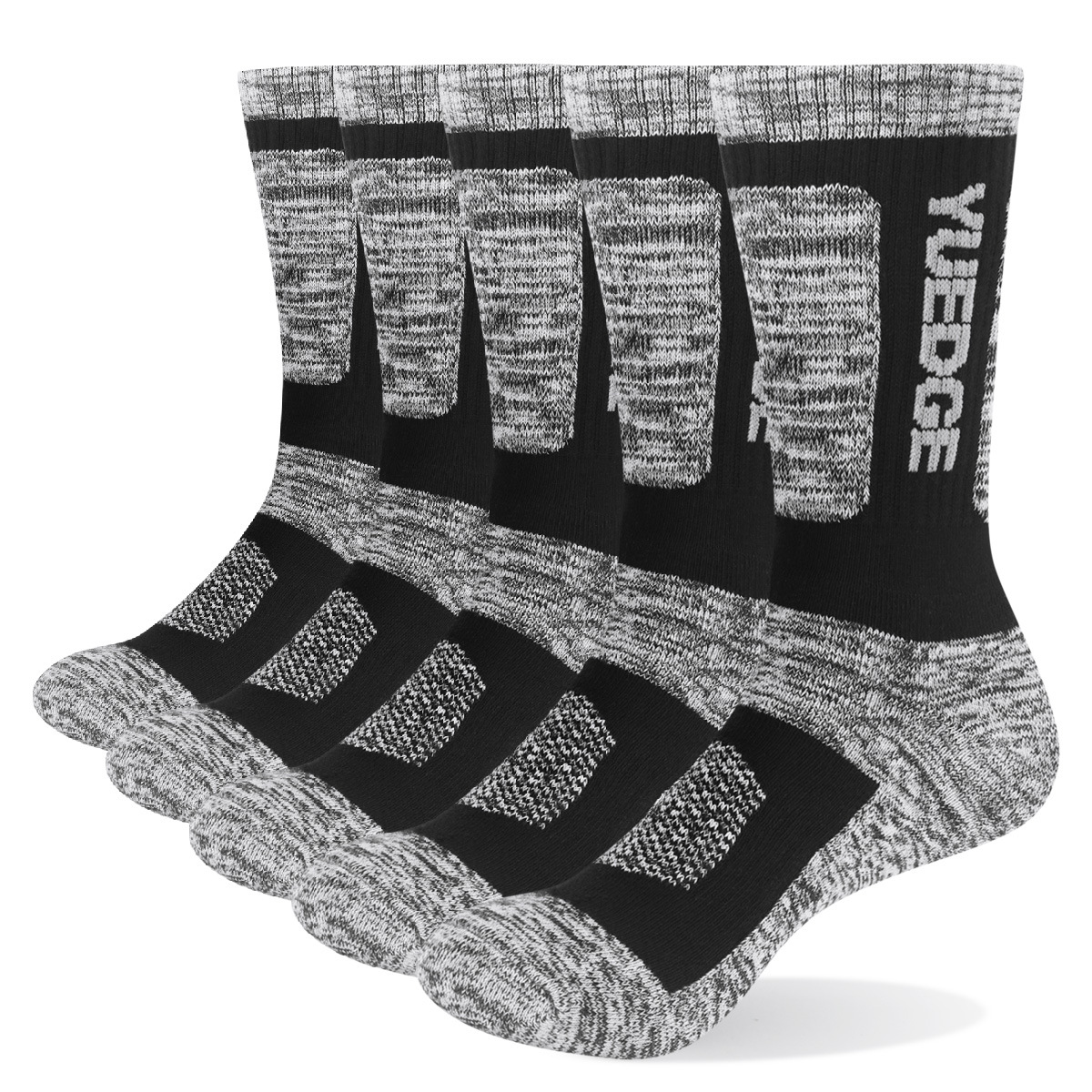 YUEDGE 10 Pairs Outdoor Sports Socks Cubic Cotton Thick Towels Walk Running Basketball Socks